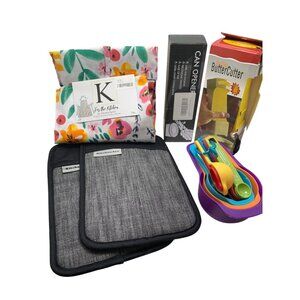 KitchenAid Pot Holders & Apron Farberware Measuring Cups Can Opener Butter Cutte
